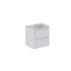 Thebalux Sunny Ensemble meuble de salle de bains - 62x46x57cm - lavabo - céramique - 1 trou de robinet - blanc brillant - meuble bas - 2 tiroirs - sans poignées - placage bois - Ibiza White (blanc) SW1462507