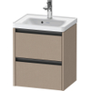 Duravit Ketho 2 Meuble sous-lavabo - 2 tiroirs - 48.4x37.5x54.9cm - poignées anthracite - lin lin mat SW773156
