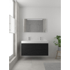 Bruynzeel Box badmeubelset 120x45cm 2 kraangaten 2 wasbakken 2 lades met spiegel met softclose composite zwart eiken SW383978 Bruynzeel Box badmeubelset 120x45cm 2 kraangaten 2 wasbakken 2 lades met spiegel met softclose composite zwart eiken SW383978