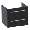 Saniclass Exclusive Line onderkast 59x45.5x50cm hangend met 2 softclose lades MFC Black Wood SW3042 Saniclass Exclusive Line onderkast 59x45.5x50cm hangend met 2 softclose lades MFC Black Wood SW3042