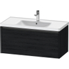 Duravit Ketho.2 Wastafelonderbouwkast - met 1 lade - 98.4x45.5x44cm - met greep antraciet - eiken zwart mat SW772054