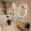 MONDIAZ TURE-DLUX Meuble toilette - 80cm - Oro - EDEN - vasque Ostra - position centrale - sans trou de robinet SW1104961