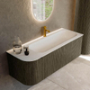 Mondiaz KURVE Ensemble de meuble de salle de bains - 125x46x40cm - 1 tiroir - 1 porte - vasque solid surface - droite - 1 trou de robinet - Shadow SW1414245