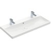 Villeroy en boch Avento meubelwastafel 100x47cm 2 kraangaten met overloop wit SW59853 Villeroy en boch Avento meubelwastafel 100x47cm 2 kraangaten met overloop wit SW59853