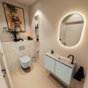 MONDIAZ TURE-DLUX Meuble toilette - 80cm - Greey - EDEN - vasque Ostra - position droite - 1 trou de robinet SW1104837