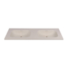 Saniclass Torino Meubelwastafel - 140.5x46x17.5cm - solid surface - 2 wasbakken - zonder kraangaten - off-white SW1471859
