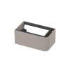 INK Concept R Meuble sous-lavabo - 80x45x35cm - 1 tiroir - poignées en applique - fraisé - angle arrondi à droite - MDF laqué - gris cachemire mat SW1405786
