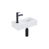 Fortifura Fuente Fonteinset - 36x18.5x9cm - 1 kraangat - solid surface - fonteinkraan zwart - mat wit SW1111565