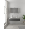 Bruynzeel Giro badmeubelset 49x120x46cm 2 wasbakken 1 lade met spiegelkast met softclose composite grafiet SW384351 Bruynzeel Giro badmeubelset 49x120x46cm 2 wasbakken 1 lade met spiegelkast met softclose composite grafiet SW384351
