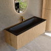 MONDIAZ KURVE 120cm Meuble salle de bain - couleur Oak - 1 tiroir - vasque BIG LARGE centre - 1 trou de robinet - Urban SW1138390