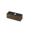 INK Wastafelonderkast - 120x45x40cm - 1 lade - greeploos - met houten keerlijst - MDF - Chocolate SW493841