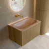 MONDIAZ KURVE-DLUX Meuble de salle de bains 70cm couleur Dusk avec 1 tiroir et 0 porte. Lavabo BIG SMALL Centre sans trou de robinet Saba. SW1433317
