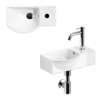 Clou InBe Ensemble lave-mains - 41x22.5x11cm - avec robinet - avec bonde - avec siphon - céramique blanche - chrome SW957698