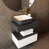 Mondiaz TOP 41 Plan sous vasque - 40x41x12cm - compatible comme plan de meuble - solid surface - Dark Grey SW1025009