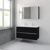 Bruynzeel Miko badmeubelset 66x121x51cm 2 kraangaten 2 wasbakken 2 lades met spiegelkast met softclose zwart eiken SW384535 Bruynzeel Miko badmeubelset 66x121x51cm 2 kraangaten 2 wasbakken 2 lades met spiegelkast met softclose zwart eiken SW384535