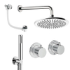 Crosswater MPRO Module ensemble de douche pluie encastré – douche de tête Ø 30 cm – 2 leviers – support fixe – vidage de baignoire – chrome SW1472423