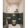 QeramiQ Dely Ensemble de WC - réservoir encastré QeramiQ Flush - abattant slim - plaque de commande taupe en plastique - boutons rectangulaires - beige SW1578582