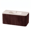 Royal Plaza Terra Edge Ensemble meuble de salle de bains - 100x44.7x46cm - vasque en solid surface blanc mat - 1 vasque - 1 trou de robinet - 2 tiroirs - châtaignier (noyer) SW1471913