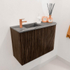 Mondiaz JOYA-DLUX 61.6cm toiletmeubel - ronding rechts kleur Walnut - Wastafel FAYE positie Links 1 kraangat kleur Sombra. SW1424765