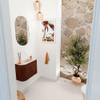 Mondiaz JOYA-DLUX 51.6cm toiletmeubel - ronding links kleur Ruby - Wastafel FAYE positie Rechts 1 kraangat kleur Frappe. SW1423481