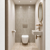 Adema Salina 2.0 Ensemble de WC - 48.5x36x32cm - cuvette profonde - sans bride - réservoir encastré QeramiQ - softclose - quickrelease - abattant WC - plaque de commande en plastique taupe - boutons rectangulaires - blanc SW1474576