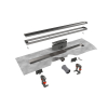 Easy Drain Modulo TAF low caniveau de douche - 70x6.7cm - avec bride de sol - Siphon: 50mm - inox brossé SW68923