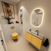 MONDIAZ TURE-DLUX Meuble toilette - 80cm - Ocher - EDEN - vasque Opalo - position centrale - 1 trou de robinet SW1104425