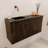 Mondiaz JOYA-DLUX 80cm meuble de toilette - couleur Walnut - Vasque FAYE position Gauche Sans trou de robinet couleur Lava. SW1422430
