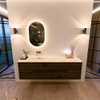 Mondiaz CIRO-DLUX Badkamermeubelset - 170x45x50cm - Solid surface wastafel Nata - 1 wasbak Links - zonder kraangaten - 4 lades - Shadow SW1532600