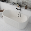 Ideavit Archtec Baignoire semi-îlot 170x80x63cm - - Rock Texture - avec trop-plein - bonde clic clac - pieds réglables - blanc SW1220455