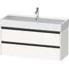 Duravit Ketho.2 Wastafelonderbouwkast - met 2 laden - voor enkele wastafel - 118.4x46x54.9cm - met grepen antraciet - wit supermat SW772758