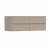 H&R Badmeubelen Juice Wastafelonderkast - 140x45x50cm - linkerhoek afgerond - 4 lades - geïntegreerde greep - Olive SW1490625