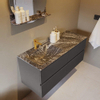 Mondiaz VICA-DLUX ensemble de meuble de salle de bain - 120cm - meuble sous-vasque gris foncé - 4 tiroirs - lavabo encastré cloud gauche - 1 trou de robinet - version haute de 60cm - lave SW1086039