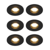QAZQA Shed Spot encastrable - set de 6 - 8,5x8,5cm - IP54 - rond - noir mat SW1210150