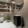 MONDIAZ TURE Fonteinset - 40x23x50cm - 1 kraangat - 1 deur - urban mat - Wasbak rechts - Solid Surface Wit SW474893