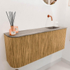 Mondiaz JOYA-DLUX 101.6cm toiletmeubel - ronding links kleur Oak - Wastafel FAYE positie Rechts Zonder kraangat kleur Oza. SW1424141