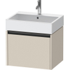 Duravit Ketho.2 Wastafelonderbouwkast - met 1 lade - 58.4x46x44cm - met greep antraciet - taupe supermat SW773128