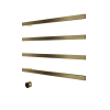 Hotbath &MORE Handdoekradiator - 80x76cm - vierkant - 4 stangen - horizontaal - met schakelaar - PVD - geborsteld messing (goud) SW1245763
