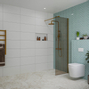 Fortifura Galeria inloopdouche - 60x200cm - rookglas - wandarm - PVD - geborsteld koper SW876935