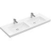 Villeroy en Boch Subway 2.0 meubelwastafel dubbel 130x47cm met 2 kraangaten zonder overloop ceramic+ wit 1024044 Villeroy en Boch Subway 2.0 meubelwastafel dubbel 130x47cm met 2 kraangaten zonder overloop ceramic+ wit 1024044