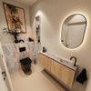 MONDIAZ TURE-DLUX Meuble toilette - 120cm - Washed Oak - EDEN - vasque Glace - position droite - 1 trou de robinet SW1103613