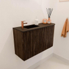 Mondiaz JOYA 71.6cm toiletmeubel - ronding rechts kleur Walnut - Wastafel FAYE positie Links 1 kraangat kleur Urban. SW1421354