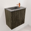 Mondiaz JOYA-DLUX 40cm toiletmeubel - kleur Shadow - Wastafel FAYE positie Links 1 kraangat kleur Sombra. SW1425177