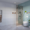 Fortifura Galeria Inloopdouche - rook - glas - 90x200cm - 8mm - nano - blind - inbouw profiel - brons SW1170622