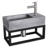 Differnz Ravo fonteinset – 38.5x18.5x25 cm – beton donker grijs – rechte mat chromen kraan – met zwart frame SW373239