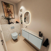 MONDIAZ TURE-DLUX Meuble toilette - 120cm - Greey - EDEN - vasque Ostra - position gauche - sans trou de robinet SW1104885