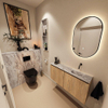 MONDIAZ TURE-DLUX Meuble WC 100 cm Washed Oak. Lavabo EDEN Glace position droite. Sans trou de robinet. SW1103607