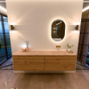 Mondiaz CIRO-DLUX Meuble de salle de bains - 190x45x50cm - Plan vasque solid surface Arena - 1 bassin à droite - sans trous de robinetterie - 4 tiroirs - Chêne SW1531407