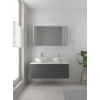 Bruynzeel Combo badmeubelset 120x45cm 2 wasbakken 2 lades met spiegelkast met softclose ceramic grafiet SW383562 Bruynzeel Combo badmeubelset 120x45cm 2 wasbakken 2 lades met spiegelkast met softclose ceramic grafiet SW383562
