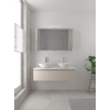 Bruynzeel Giro badmeubelset 49x120x46cm 2 wasbakken 1 lade met spiegelkast met softclose composite kasjmier grijs SW384312 Bruynzeel Giro badmeubelset 49x120x46cm 2 wasbakken 1 lade met spiegelkast met softclose composite kasjmier grijs SW384312